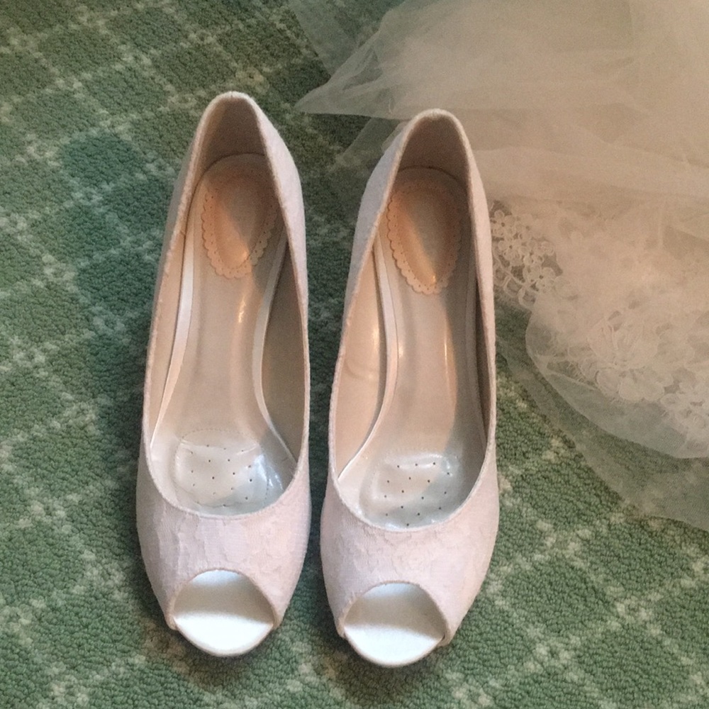 Peep Toe Lace Heels